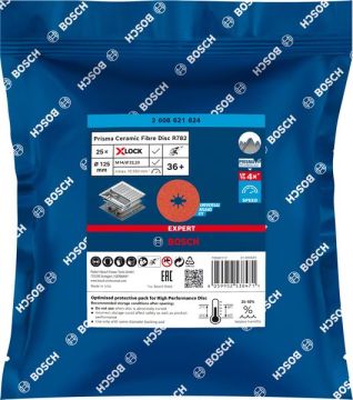 Bosch X-Lock Seramik Fiber Zımpara Diski R782 Prisma 125x22,23 mm 36+ Kum - 2608621824