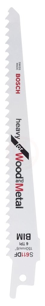 Bosch Panter Testere Bıçağı Heavy For Wood And Metal S 611 DF 150 mm (5 Adet) - 2608656258