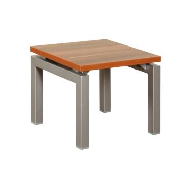 Aras Sehpa 50x50 Cm Teak (Ayak RAL9006 Metalik Gri)