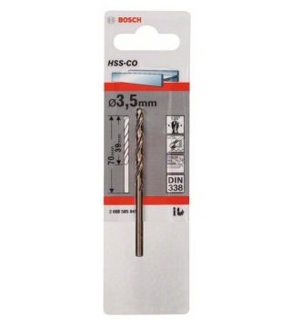 Bosch Metal Matkap Ucu HSS-Co DIN 338 (Altın) 3,5x70 mm (1 Adet) - 2608585845