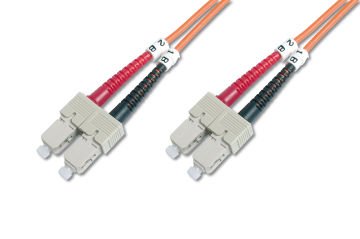 Assmann Digitus Sc-Sc Fiber Optik Patch Kablo, 1 Mt, Multimode, Duplex, 50/125