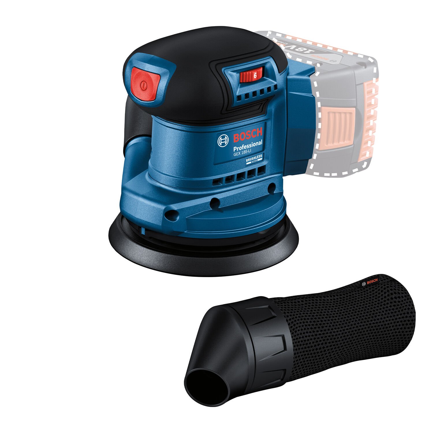 Bosch Akülü Zımpara Makinesi Eksantrik GEX 185-LI (Aküsüz) - 06013A5020