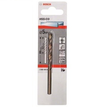 Bosch Metal Matkap Ucu HSS-Co DIN 338 (Altın) 5,0x86 mm (1 Adet) - 2608585851