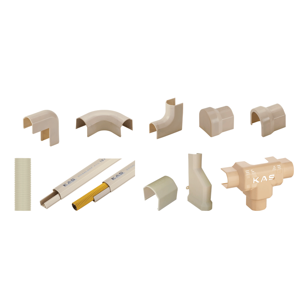 KAS PVC Hortum Kanalı ve Ek Parçası DN25 Açılı İç Köşe (Beyaz)