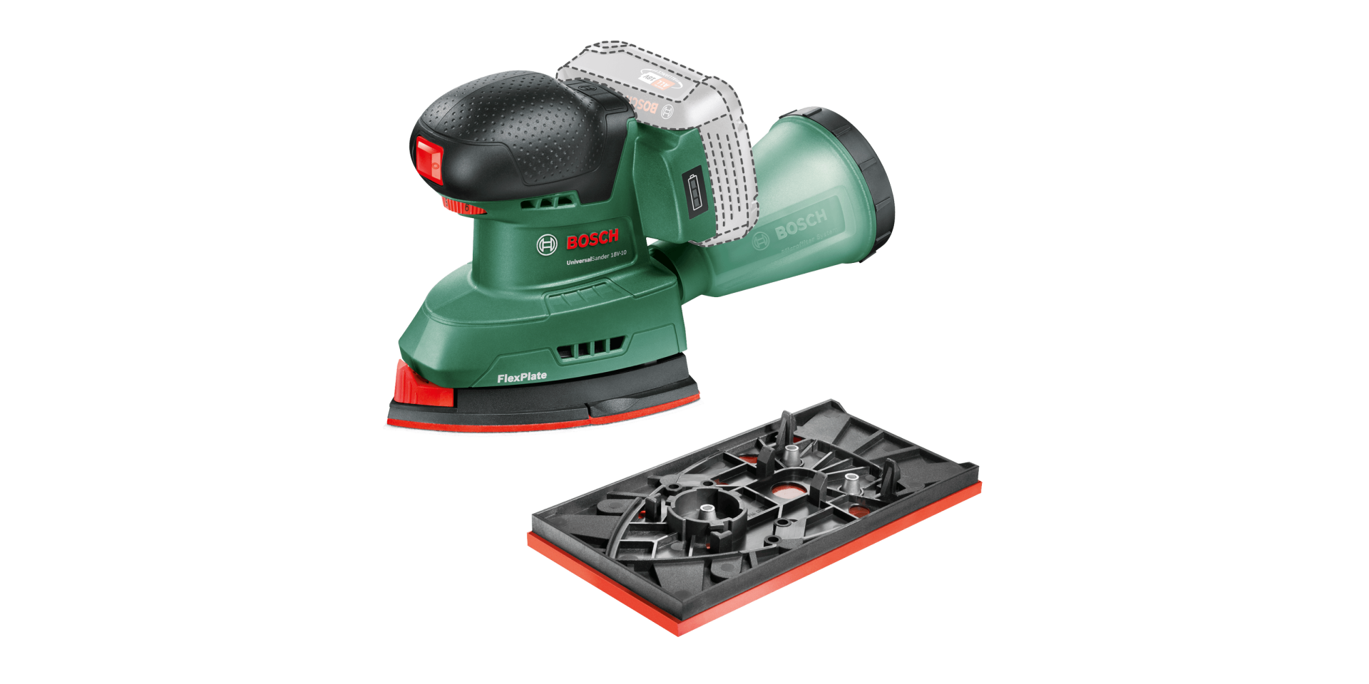 Bosch Akülü Zımpara Makinesi UniversalSander 18V-10 (Aküsüz) - 06033E3100