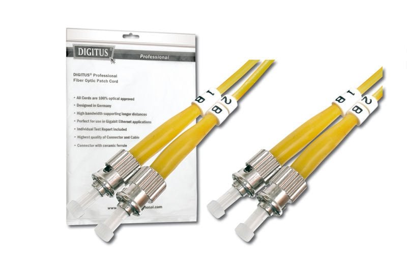 Assmann Digitus St-St Fiber Optik Patch Kablo, 5 Mt, Singlemode, Duplex, 09/125