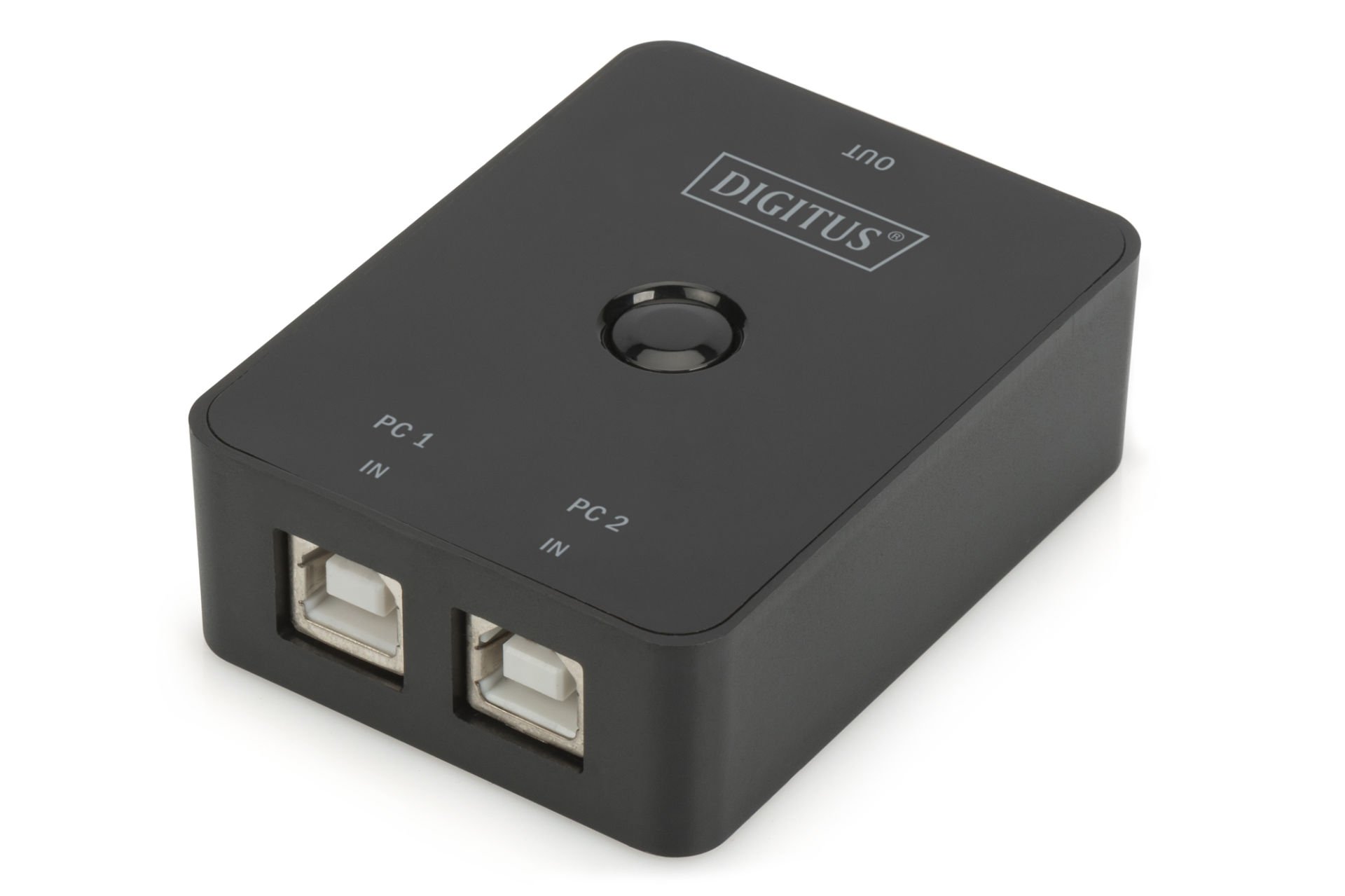 Assmann Digitus Usb Arayüzüne Sahip Cihazları Paylaştıran Switch, Usb 2.0, 2 Pc, 1 Usb Cihaz, Düğme İle Geçiş, Güç Adaptörü Gerektirmez