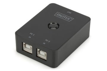 Assmann Digitus Usb Arayüzüne Sahip Cihazları Paylaştıran Switch, Usb 2.0, 2 Pc, 1 Usb Cihaz, Düğme İle Geçiş, Güç Adaptörü Gerektirmez
