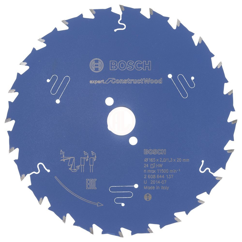 Bosch Daire Testere Bıçağı Expert For ConstructWood 165x20 mm 24 Diş - 2608644137