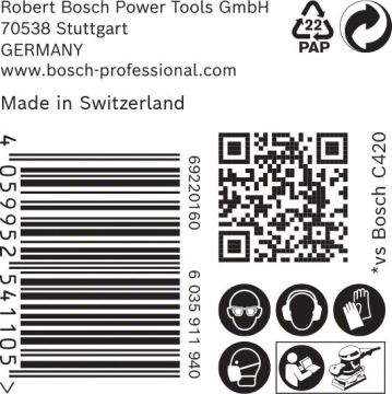 Bosch Ağ Zımpara Expert M480 115x230 mm 120 Kum (50 Adet) - 2608900772