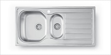 Artenova Ankastre Eviye Mat 1,5 Hazneli Damlalıklı Eviye (Sifon Dahil S-001) 500x1000 mm (AEB2010)