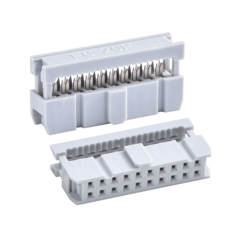 Assmann Idc-Soket 2.54 Mm, No S/R, Gri, Sel. Gold, 20-Pin