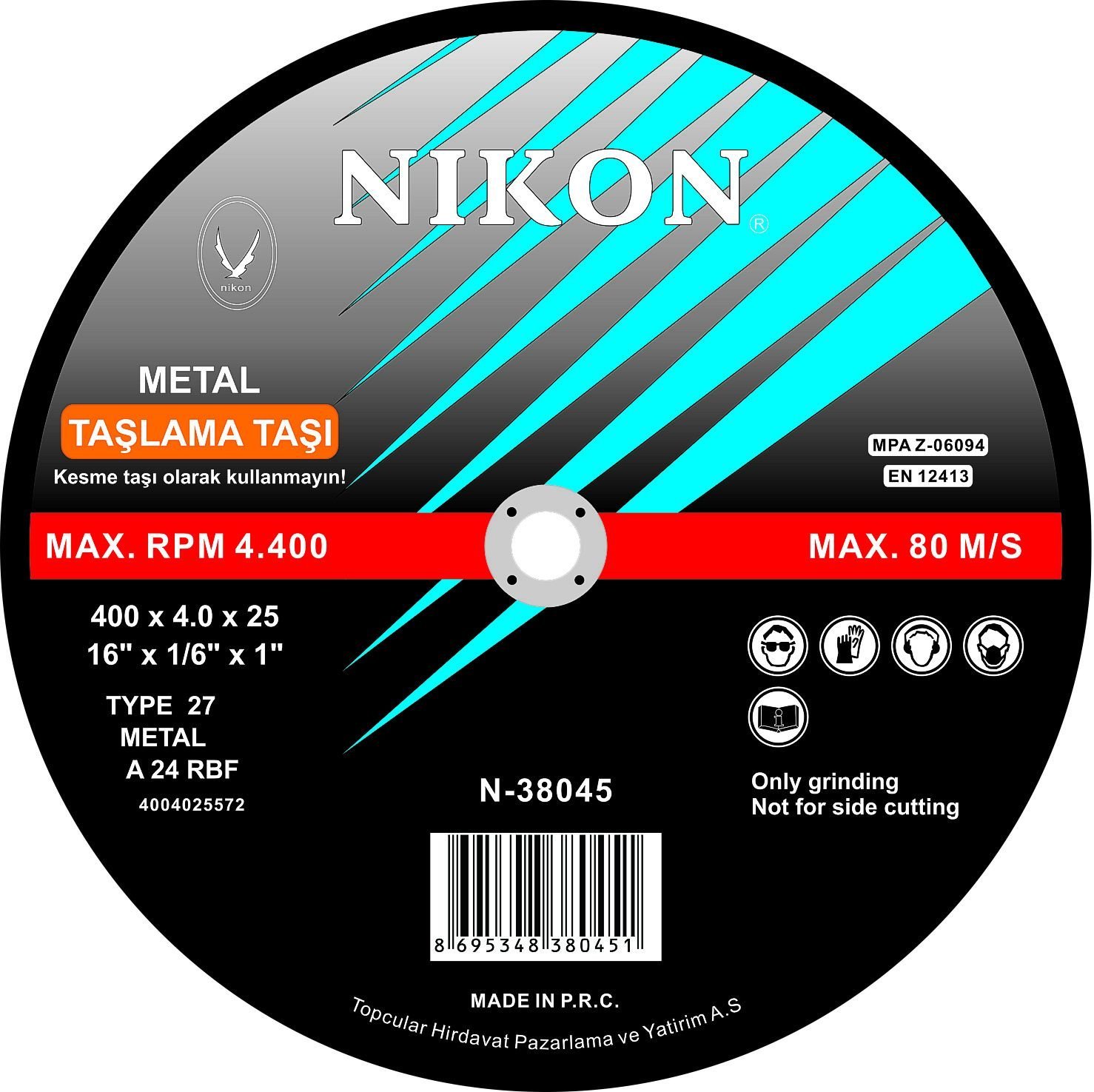 Nikon Metal Flex Taşlama Taşı 180X8.0X22 Mm - NIK38009
