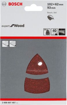 Bosch Çok Amaçlı Zımpara Kağıdı 11 Delik 102x62/93 mm 40 Kum (10 Adet) (GSS160) - 2608607407