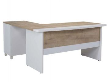 Vega L Çalışma Masası 140 Cm Kesonlu Beyaz