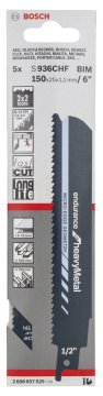 Bosch Panter Testere Bıçağı Endurance For Heavy Metal S 936 CHF 150 mm (5 Adet) - 2608657525