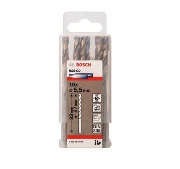 Bosch Metal Matkap Ucu HSS-Co DIN 338 (Altın) 5,5x93 mm (10 Adet) - 2608585888