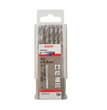 Bosch Metal Matkap Ucu HSS-Co DIN 338 (Altın) 6,5x101 mm (10 Adet) - 2608585890