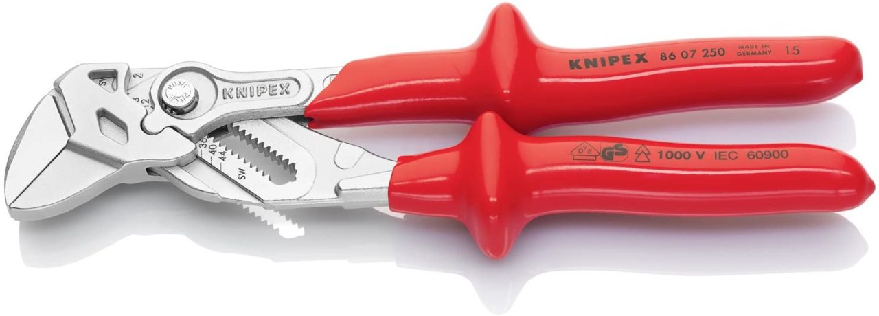 Knipex 86 07 DÜZ ÇENE AYARLI PENSE VDE 250 MM - KNI8607250