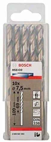 Bosch Metal Matkap Ucu HSS-Co DIN 338 (Altın) 7,5x109 mm (10 Adet) - 2608585893
