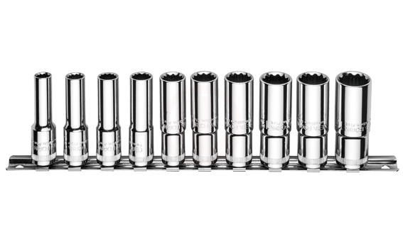 Ceta Form 10 Parça 3/8 İnç 12 Köşe (Yıldız) Derin Lokma Anahtar Takımı