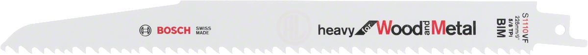 Bosch Panter Testere Bıçağı Heavy For Wood And Metal S 1110 VF 225 mm (5 Adet) - 2608657610