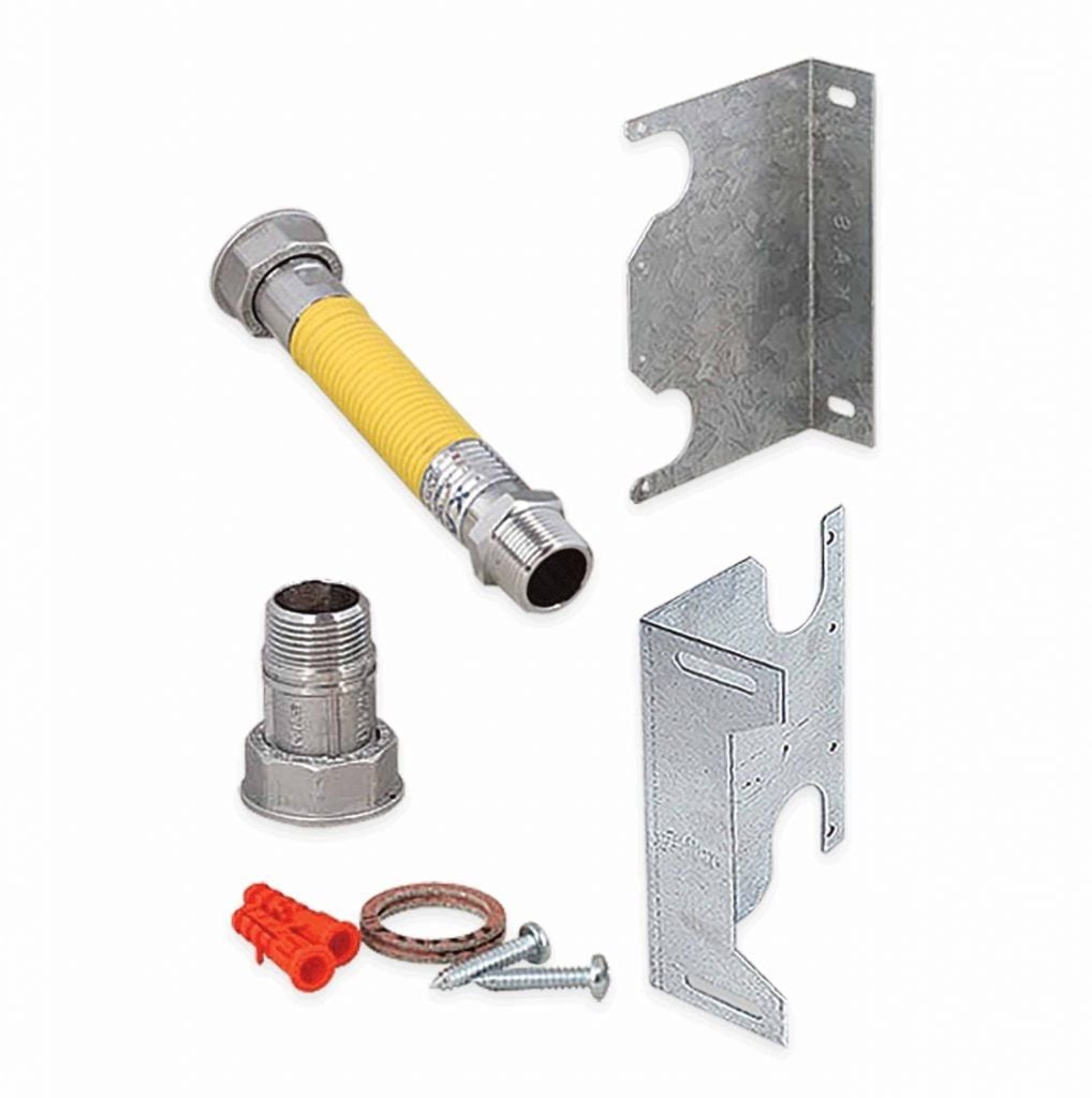 KAS Sayaç Bağlantı Flex Seti Makaronlu Paslanmaz 1 İnç Döküm Önden 20 Cm (Purjörlü)