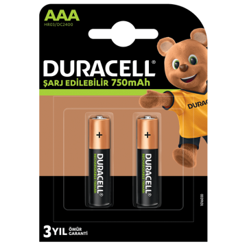 Duracell 750 Mah Şarjlı İnce Pil 2'li