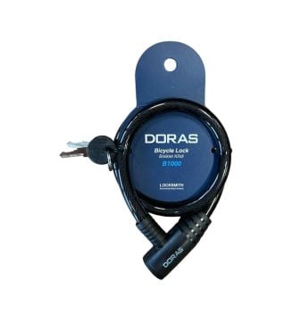 Doras 65 cm Boy 12 mm Çap Anahtarlı Bisiklet Kilidi Siyah