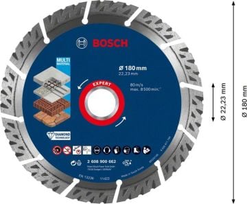 Bosch Elmas Kesme Diski Expert BFUni+Metal 180x22,23 mm - 2608900662