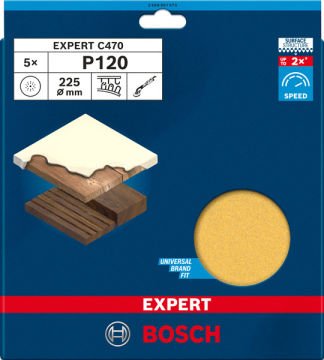 Bosch Expert Zımpara C470 225 Mm 120 Kum 5 Li Paket - 2608901673
