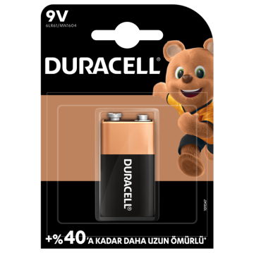 Duracell 9 Volt Pil 1'li