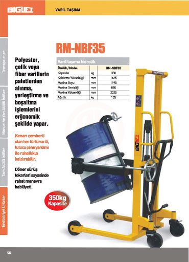 Biglift RM-NBF35 VARİL TAŞIMA İSTİF MAKİNASI 350 KG - BIGNBF35