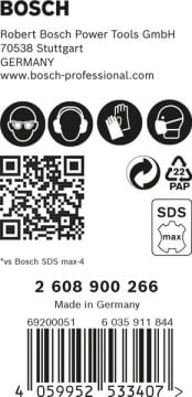 Bosch Kırıcı Delici Uç SDS-Max-8X Expert 20x520 mm (5 Adet) - 2608900266