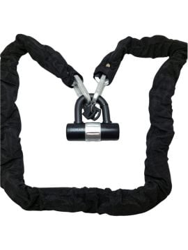 Doras 150 cm Boy 10 mm Çap Zincirli Motosiklet Kilidi Siyah