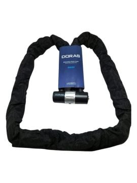 Doras 150 cm Boy 10 mm Çap Zincirli Motosiklet Kilidi Siyah