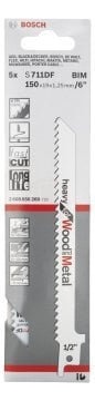 Bosch Panter Testere Bıçağı Heavy For Wood And Metal S 711 DF 150 mm (5 Adet) - 2608656260