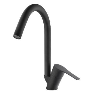 Kas Antoryum Kuğu Evye Armatürü Nero