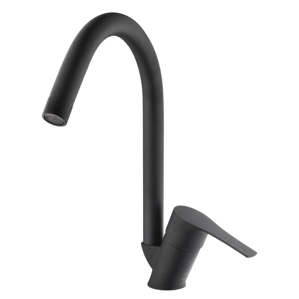 Kas Antoryum Kuğu Evye Armatürü Nero