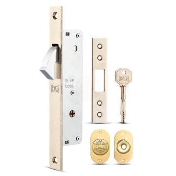 Kale Alüminyum Doğrama Sürme Kapı Kilidi Prazis Silindirli Nikel 20 mm (3 Anahtarlı) - 201F0000005