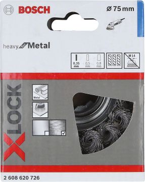 Bosch X-Lock Çelik Burgulu Çanak Fırça Heavy For Metal 75x0,35 mm - 2608620726