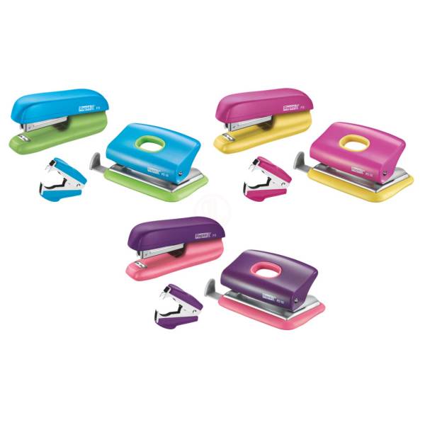Rapid Zımba ve Delgeç Set Mini F5 Pembe / Sarı - 5000371