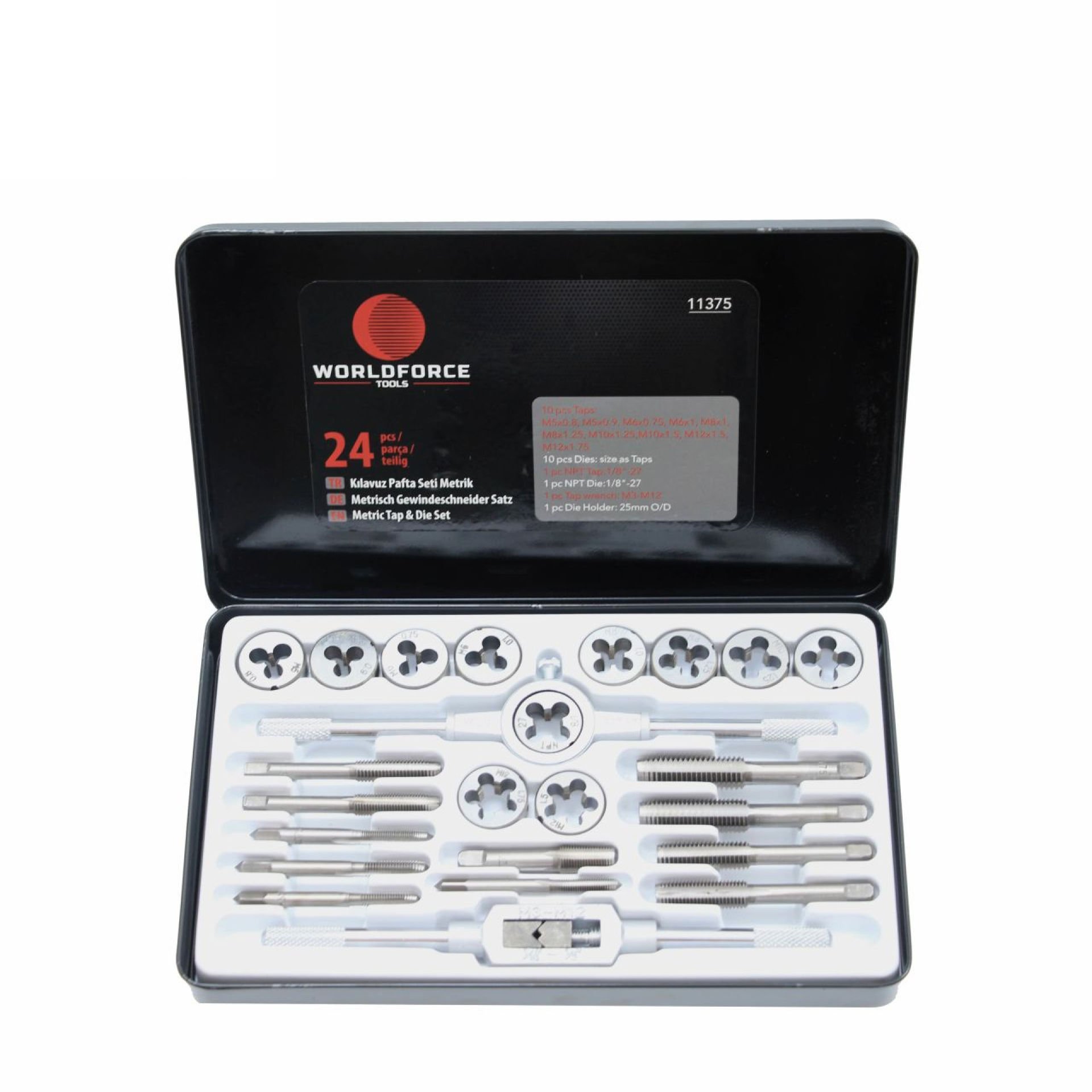 Worldforce Kılavuz Pafta Seti Metrik (24 Parça)