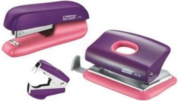 Rapid Zımba ve Delgeç Set Mini F5 Mor / Pembe - 5000372