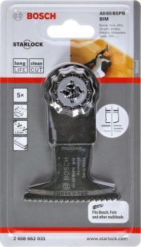 Bosch Starlock Testere Ucu Hard Wood AII 65 BSPB 65 mm (5 Adet) - 2608662031