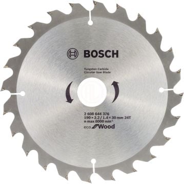 Bosch Daire Testere Bıçağı Eco For Wood 190x30 mm 24 Diş (10 Adet) - 2608644613