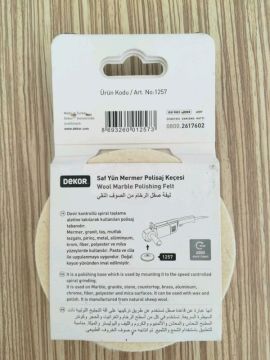 Dekor Rulo 1257 Saf Yün Mermer Polisaj Keçesi 11 Cm