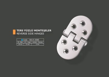 Armetal Ters Yüzlü Kapak Menteşe 38x74x2,0 mm (Kısa Yuvarlak - Kısa Yuvarlak)