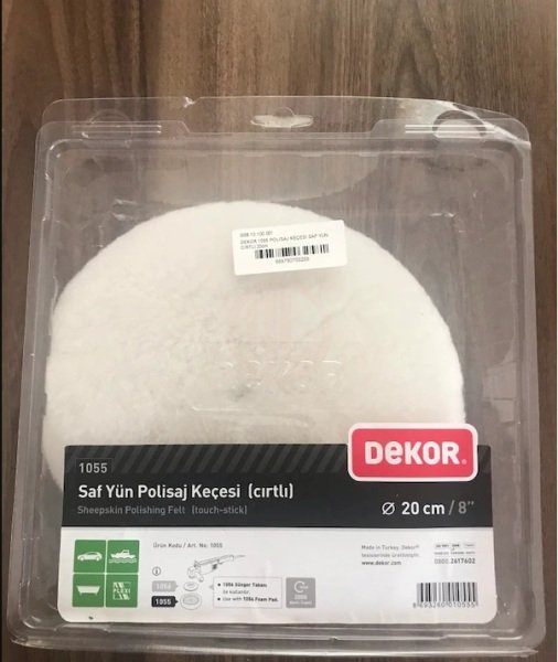 Dekor Rulo Saf Yün Polisaj Keçesi (Cırtlı) 20 Cm