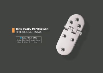 Armetal Ters Yüzlü Kapak Menteşe 38x98x2,0 mm (Kısa Yuvarlak - Uzun Yuvarlak)